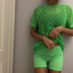 SPEEDO Authentic Vintage Neon Green Workout Set